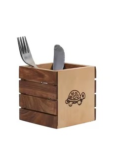 Kitchenware Unique Wooden <b>Storage</b> Rack Black Cutlery <b>Utensil</b> Holder with Organizer for Flatware Kitchenware - Product Image 5