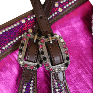 Produits de chevaux équestres occidentaux OEM Collier de poitrine à franges métalliques à imprimé holographique personnalisable de la plus haute qualité - Product Image 4