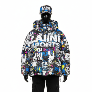 Chaqueta acolchada de ropa de calle para mujer, abrigo de invierno con capucha de tela de poliéster de calidad GSM 380, chaqueta acolchada con diseño de logotipo personalizado para mujer - Product Image 1