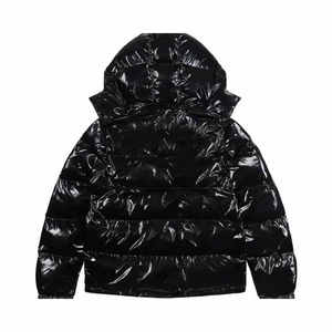 Doudoune de Luxe pour Homme pour l'Hiver London Trapstar Col Montant Noir Brillant Logo Brodé Imperméable Parka à Fermeture Éclair Grande Taille en Stock - Product Image 1