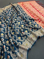 Sari en soie douce de style indien Banarsi avec un chemisier fantaisie, tenue de fête exclusive pour mariage, vêtements ethniques pour femmes les plus vendus