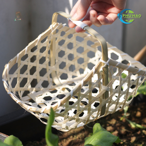 CESTA DE REGALO DE BAMBÚ clásica, sostenible, elegante e ideal para regalos corporativos, cestas de vacaciones u organización del hogar - Product Image 6