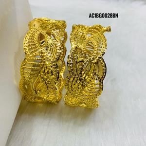 <b>Gold</b> Plated Jewelry Set of 2 <b>Bangle</b> for Girl & Woman - Product Image 1