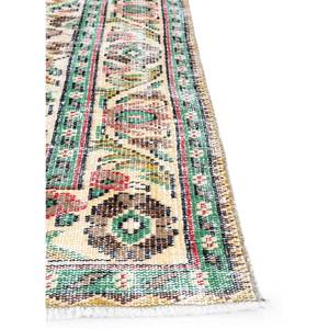 Vintage Hand Knotted <b>Wool</b> Rug Beige <b>Brown</b> Medallion Rectangle Puzzle Patterns for Entryway Hallway-Pae-3316 9x12 Size for Home - Product Image 4