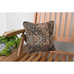 Brown Wool <b>Kantha</b> Patchwork Pillow 12x12 Inch Vintage Embroidered Woven Printed Rustic Living Room <b>Throw</b> Pillow for Home Use - Product Image 1
