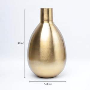 Vase à fleurs de table en métal de fer de style ambiance ton or pour la maison chambre à coucher salon vase à fleurs décoratif - Product Image 4