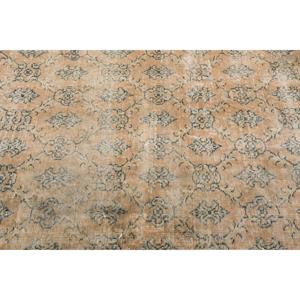 5.2x8.3 ft Vintage Turkish Rug, Large Rug, <b>Brown</b> Blue Floral <b>Wool</b> Rug - Product Image 5