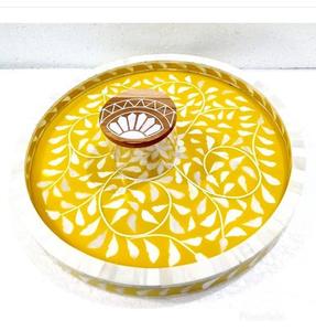 Plateau décoratif de style arabe avec incrustation de nacre, dernier design, plateau de service en nacre pour la maison de luxe, l'hôtel, le restaurant - Product Image 5