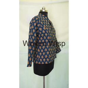 Women's Reversible <b>Quilted</b> Cotton <b>Jackets</b> New Design Floral Printed Long Sleeves Plaid <b>Pattern</b> Short Patchwork <b>Jackets</b> Girls - Product Image 2