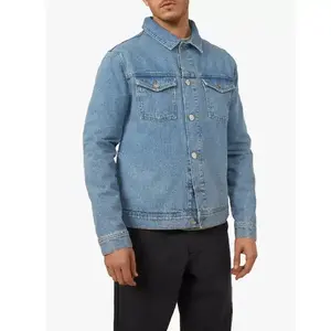 Veste Denim Imperméable et Confortable pour Homme Décoration en Fourrure Capuche Col Boutonné Fermeture Tous les Jours Décontracté Vêtements d'Hiver Lavé Grande Taille - Product Image 6