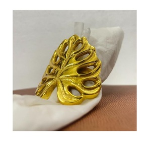 Meilleure vente Rond de serviette en métal et aluminium fini en laiton doré pour fête de mariage Rond de serviette à bas prix - Product Image 1