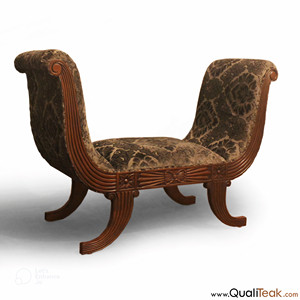 Tierra ม้านั่งท้ายภาษาสเปนโบราณเฟอร์นิเจอร์ไม้เนื้อแข็งแกะสลัก - Product Image 1