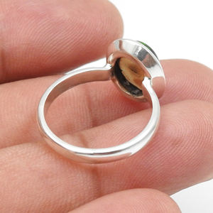 925 argent massif déclaration délicate 100% pierre gemme d'opale noire semi-précieuse naturelle Fine à la mode promesse anneaux cadeau pour son OEM - Product Image 4