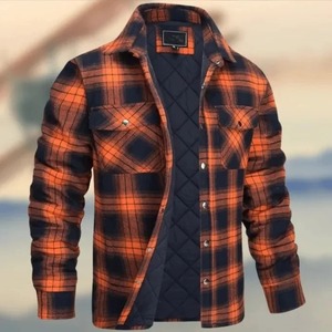 Chemise à carreaux à manches longues épaisse pour homme, col en cuir, veste décontractée, nouvelle tendance de la mode, coupe ample, style moto, taille plus - Product Image 5