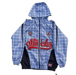 Conjunto de Chaqueta y Pantalones Deportivos de Invierno para Hombre, Estilo Patchwork con Bloques de Color Personalizados, Cortavientos de Nailon, para Senderismo al Aire Libre, con Cremallera de Poliéster - Product Image 3