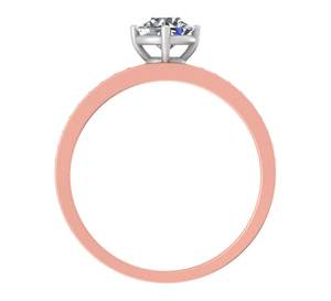 Anillo de diamantes cultivados en laboratorio de diseñador en 14K/18K rosa amarillo oro blanco acentos de rodio anillos finos de boda de compromiso contemporáneo - Product Image 5