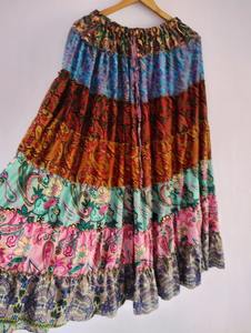 Long Length Boho <b>Women</b> <b>Skirt</b> Beach Wear Maxit Silk Assorted Multi Layer <b>Skirt</b> Dress for <b>Women</b> Bohemian Indian <b>Skirt</b> - Product Image 3