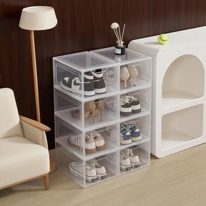 Ayakkabı Sneakers ve ev organizasyonu için kapaklı istiflenebilir şeffaf plastik ayakkabı kutusu şeffaf depolama organizatör - Product Image 4