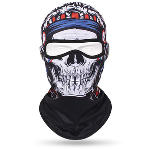 Masque de tête respirant et absorbant la transpiration à séchage rapide 100% polyester avec motif tête de mort pour hommes et femmes, idéal pour le cyclisme en extérieur – DDP - Product Image 2
