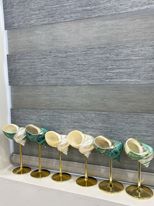 แก้วไวน์เปลือกหอยฐานทองตกแต่งบ้านชายหาด - Product Image 3