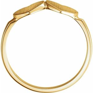 Double Heart Signet <b>Ring</b> Trendy Hip-Hop Fashion <b>Rings</b> Rose Gold 18K Plating Geometric Number Shape Invisible Setting Inlay - Product Image 2