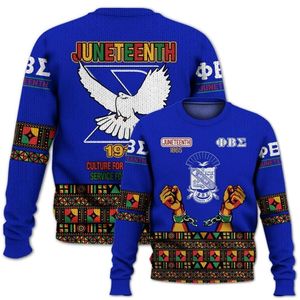 Phi Beta Sigma maglione lavorato a maglia 1914 blu bianco ciniglia lettere greche Sigma Beta confraternita maglione regalo - Product Image 6