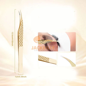 Jackbilly Enterprises-Pince à épiler en acier inoxydable avec embout en fibre de précision, extensions de cils professionnelles, noir, épaisseur 0.07mm, D - Product Image 5