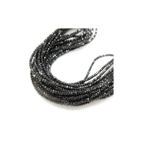 Perles de moissanite noire naturelle pour la fabrication de bijoux en DIY, vente en gros, approvisionnement en vrac, qualité supérieure, forme facettée en rondelle