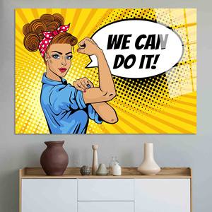Impression sur toile « Nous pouvons y arriver » - L'art du pouvoir féminin, ART SUR VERRE TÉMPERÉ - Product Image 1