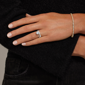 Elegante ANILLO DE PLATA 925 para mujer, anillo de eternidad cultivado en laboratorio, banda de boda clásica de lujo con ajuste de canal para anillos de compromiso - Product Image 2