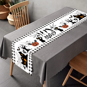 Hạnh Phúc Halloween bảng chạy 71x14in ác bí ngô máu dấu tay Khăn trải bàn Halloween bên trang trí bảng Runner Băng biểu ngữ - Product Image 4