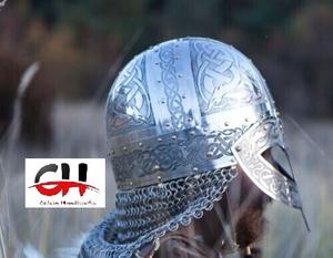 Armure viking médiévale Vendel acier gravé avec casque viking - Product Image 2