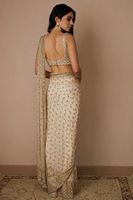 Dernier modèle de sari en soie Georgette de haute qualité, motif papillon, avec broderie et bordure en dentelle découpée multi-travaux, pour fêtes et festivals