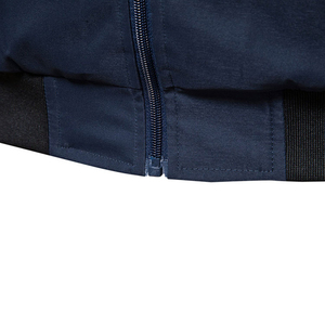 Blouson d'aviateur unisexe à fermeture éclair et design personnalisé en duvet léger coupe-vent avec col côtelé pour hommes - Product Image 4