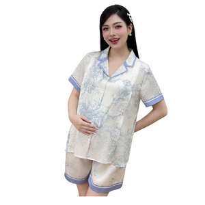 Ensemble de vêtements de maternité en soie imprimé personnalisé de haute qualité respirant absorbant la sueur pas de décoloration grande taille B776 bon prix quotidien - Product Image 1