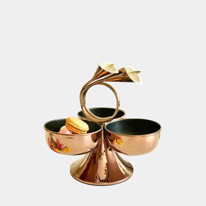 Elegant 3-Tier <b>Serving</b> <b>Bowls</b> Set Top Quality Gold-Plated Accent And Stainless Steel <b>Bowls</b> Perfect For Snacks Dry Fruits For Sale - Product Image 4