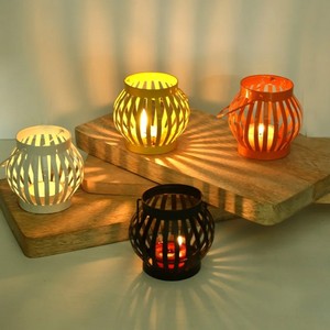 <b>Set</b> 4 Vintage Moroccan Multicolored Brass <b>Lanterns</b> Handmade Eco-Friendly Indoor Outdoor Hanging Candle Holder for Religious - Product Image 2