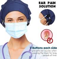 Bonnets de travail ajustables en coton doublé de satin, unisexe, pour infirmières et médecins, en tissu tissé, style queue de cheval, style anime