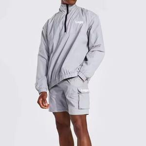 Prix d'usine Homme Vente en gros de survêtements en coton coupe-vent Veste et short de luxe respirants Ensemble deux pièces - Product Image 3