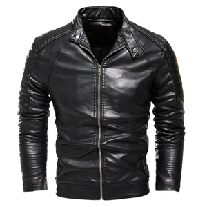 Dikson Sports nouveauté personnalisé de haute qualité nouveau Design Vintage Pigment colorant lavage à l'acide col rabattu hommes veste en cuir Pu - Product Image 3