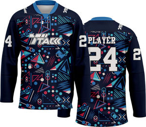 เสื้อเจอร์ซีย์ฮ็อกกี้น้ำแข็งแขนยาวเสื้อเครื่องแบบฮ็อกกี้น้ำแข็งพิมพ์ซับลิเมชันตามสั่ง - Product Image 3