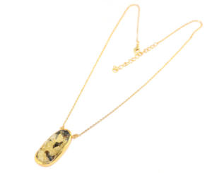 Collar de Cadena con Doble Gema de Diseño Único en Lámina de Oro, Chapado en Oro de 18K, Cristal Curativo, Joyería para Mujeres y Niñas, Venta al por Mayor - Product Image 3