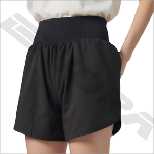 Short d'été ample taille haute pour femme poches antidérapantes doux respirant couleur unie au-dessus des genoux maintenant édition - Product Image 6
