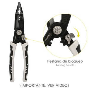 Pinze Multifunzione (Apertura/Capicorda/Aggancio/Taglio/Affilatura/Riparazione/Applicazione Terminali/Strappo e Arricciatura Cavi) - Product Image 4