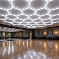 Éclairage LED en panneaux hexagonaux en nid d'abeille pour salle de danse, salle de bal, 6000K CRI