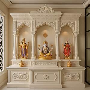 Traditional South Indian Teak Wood Pooja <b>Mandir</b> Customized Big Modern Waterproof Home Use Sale Price USA - Product Image 5