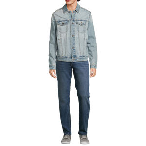 แจ็กเก็ตกางเกงยีนส์วินเทจสีฟ้าอ่อนสำหรับผู้ชายเสื้อนอกคอขนสัตว์เทรนด์แฟชั่นดีไซน์ล่าสุด - Product Image 5