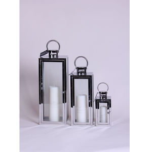 Top Selling Stainless Steel Clear Glass Candle <b>Lantern</b> Shiny <b>Silver</b> Finished Customized Size Hanging <b>Lantern</b> for Wedding Deco - Product Image 3