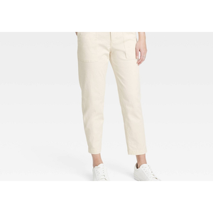 Nuovi Pantaloni Chino da Donna a Vita Alta Slim Fit in Tela Traspirante, Colore Crema, Taglia 10 - Stile alla Moda con Effetto Stropicciato - Product Image 2
