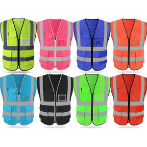 Fully Breathable Safety Vest Logo Free Size Waistcoat Reflective Security Vest Double Net Multifunctional Mesh Fabric Heavy Duty - Product Image 5
